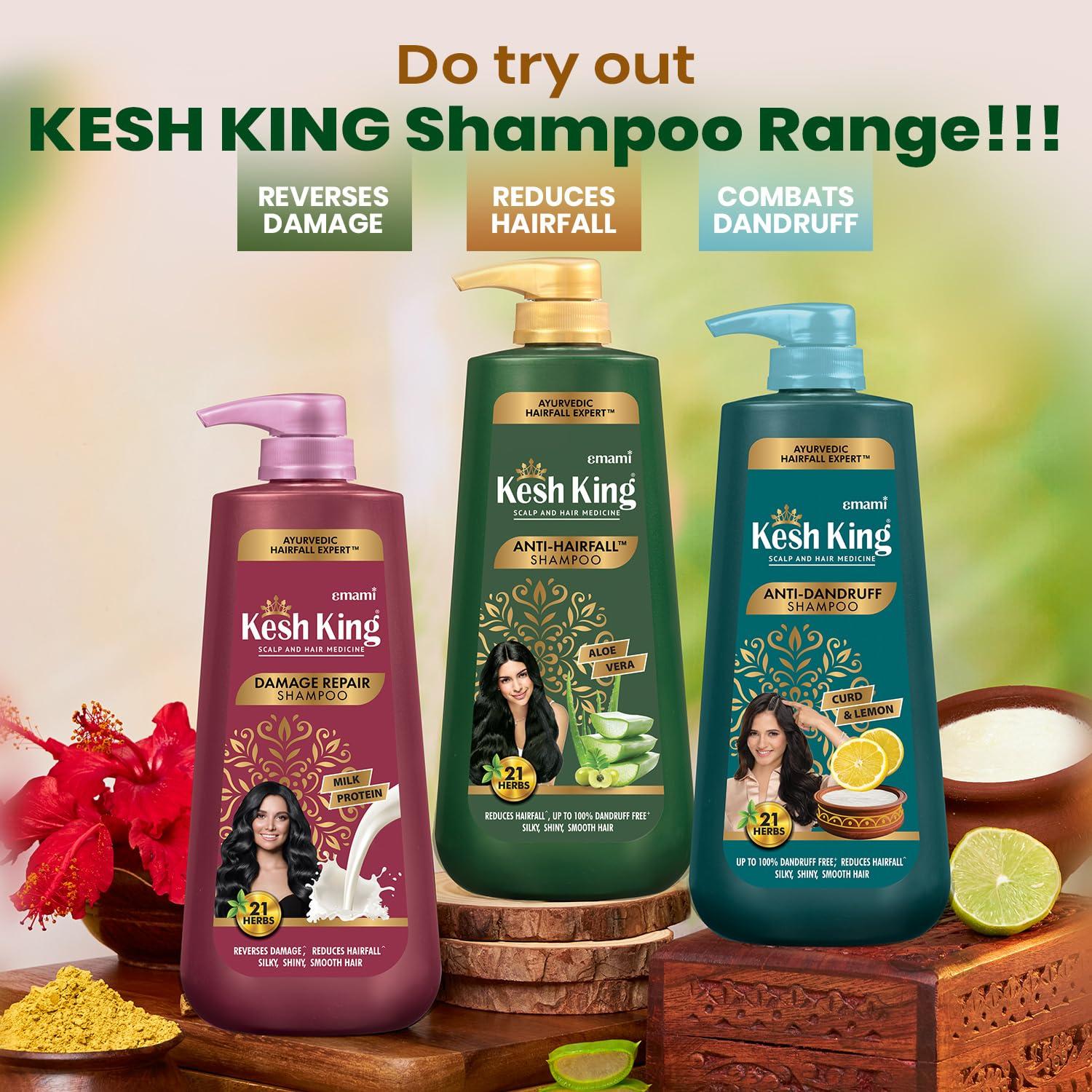 KESH KING KESH KING Anti Hairfall Shampoo | with 21 Ayurvedic Herbs & Aloe Vera | Provides Healthy Nourished Scalp | for Shiny & Smooth Hairs | 33.81. Fl Oz/1000ml