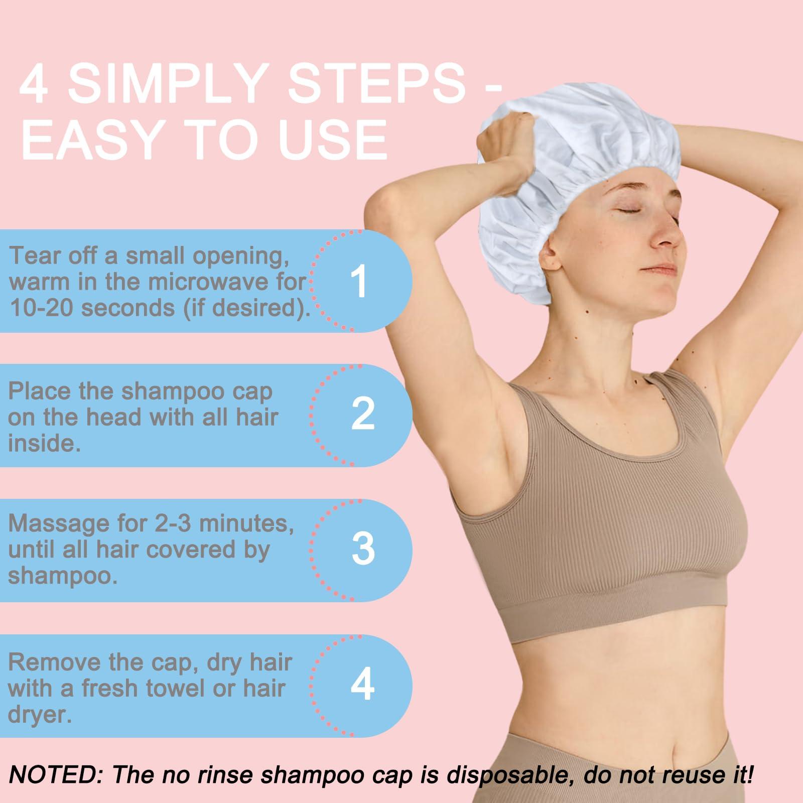 okmaba okmaba No Rinse Shampoo Caps(6-Pack), Shampoo Shower Cap No Rinse, Waterless Shampoo Caps for Elderly, Hair Washing Caps for Elderly, Dry Shampoo Caps for Bedridden Patients