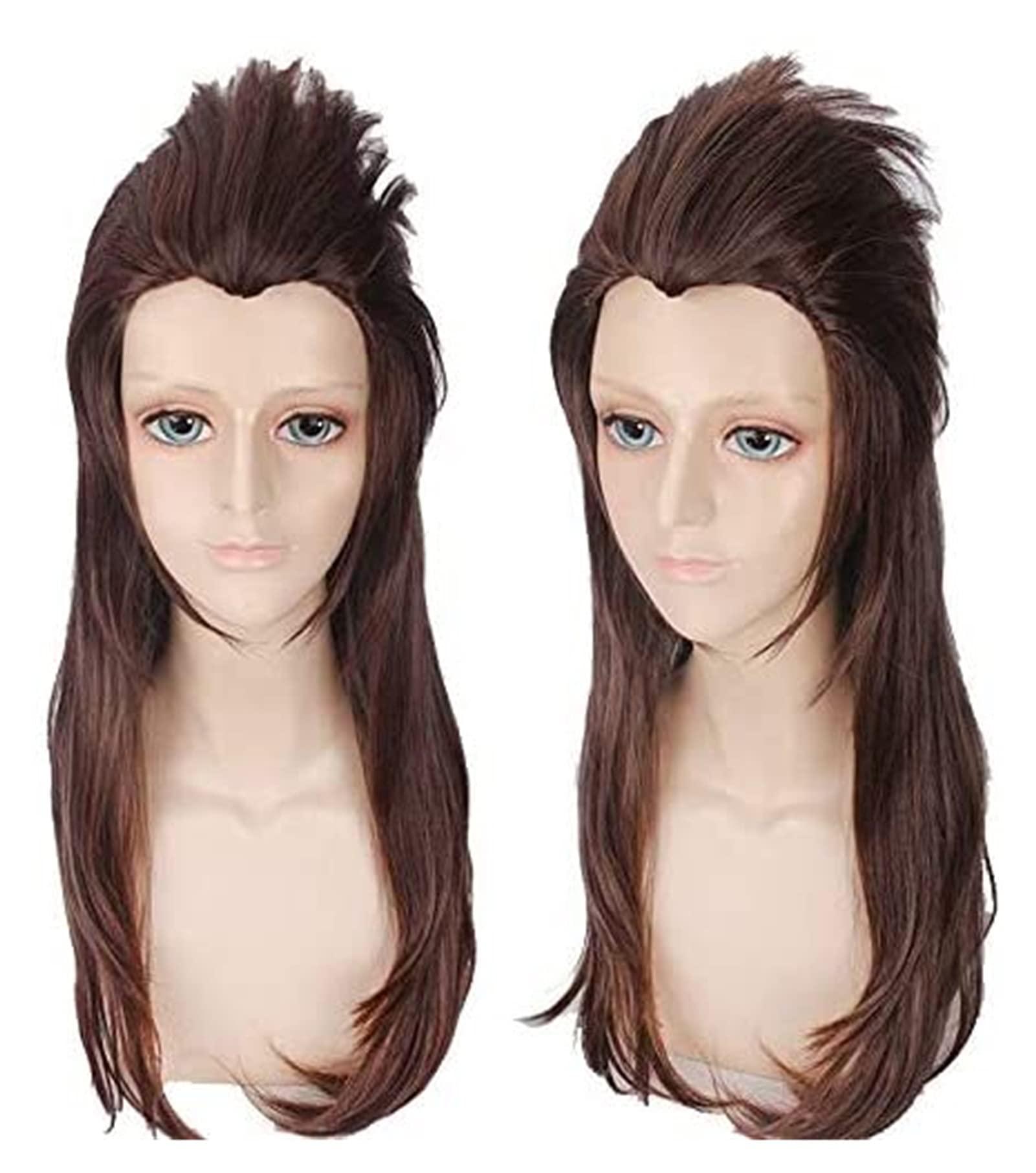 Koswiggle Koswiggle Game Sally face Sallyface Larry Cosplay Wig 65cm Long Brown Styled Heat Resistant Synthetic Hair Wig + Wig Cap