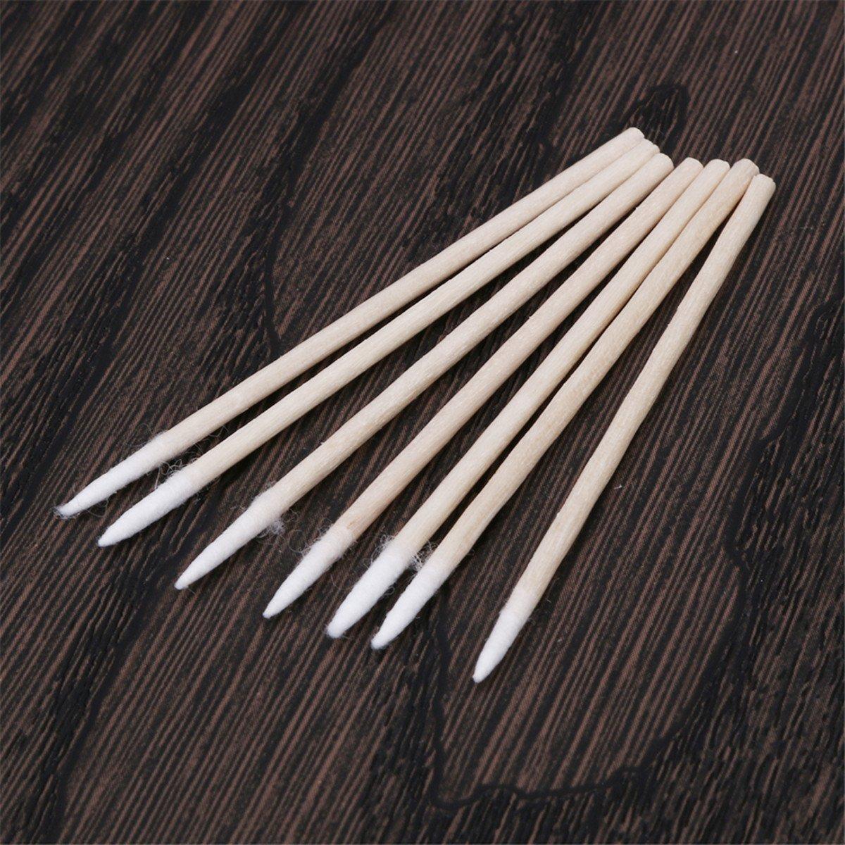 ECYC 1000Pcs Pointed Cotton Swabs Wooden Handle Makeup Health Medical Ear Jewelry Clean Sticks Buds Tips