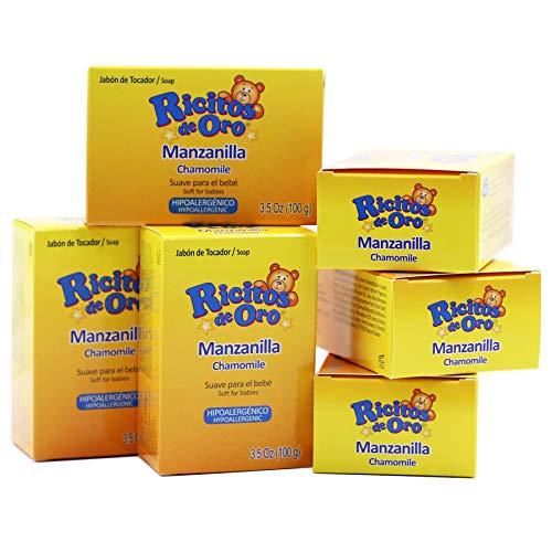 Ricitos de Oro Ricitos de Oro Baby Cleansing Bar Soap with Extract Calming Effect, Chamomile, 6-Pack of 3.5 Oz Each Soap, 6 Soaps