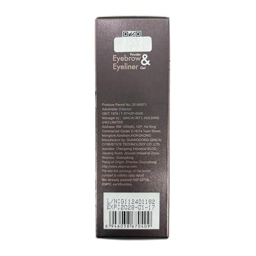 Music Flower Music Flower Gel Eyeliner Eyebrow Powder, Black and Brown Waterproof Smudgeproof Long Lasting Makeup Eyeliner Gel with Brush Mirror, 0.49 Ounce, Pack of 2