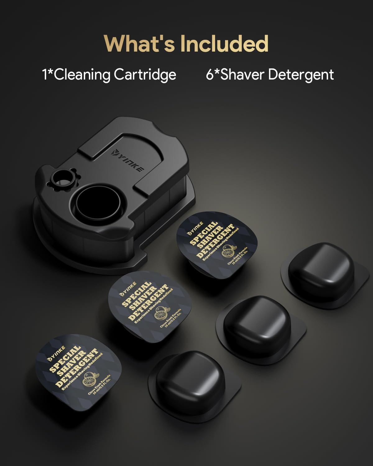 Yinke Yinke Reusable Cleaning Cartridge with 6 Pack Refill Cleaning Concentrate Capsules for Braun Clean & Renew CCR, Replacement Shaver Cleaner Solution for Clean&Charge Cleaning System, (6+1 Set)