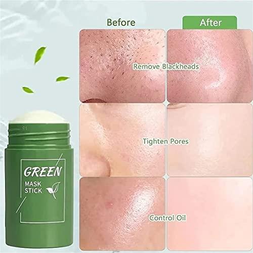 MoriAction Sheneco Green Mask Stick, Whalegrass Green Mask Stick, Poreless Deep Cleanse Green Tea Mask, Green Tea Deep Cleanse Mask Stick, Blackhead Remover, Adjust Water Oil Balance Mud Apply Mask (3pcs)