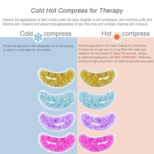 GELMAY Under Eye Patches for Puffy Eyes, Reusable Ice Gel Eye Pad Cooling Eye Patch Hot Cold Therapy Eye Mask 8 Pack