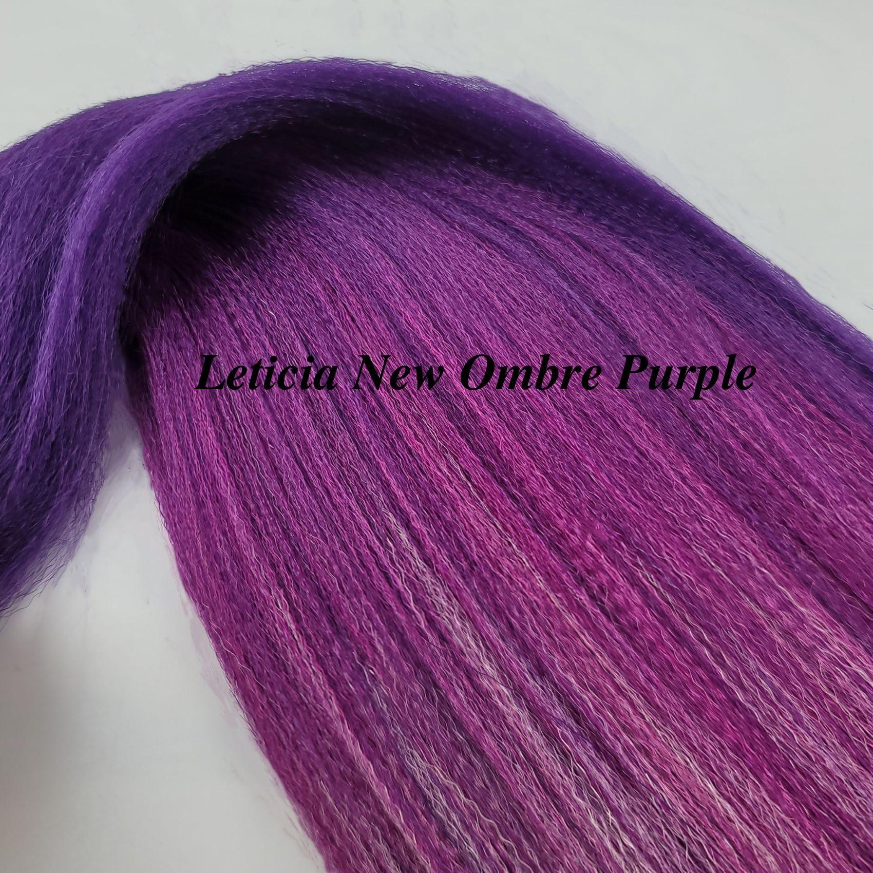 Leticia Purple Braiding Hair Pre stretched Purple Braid in Hair for Girls