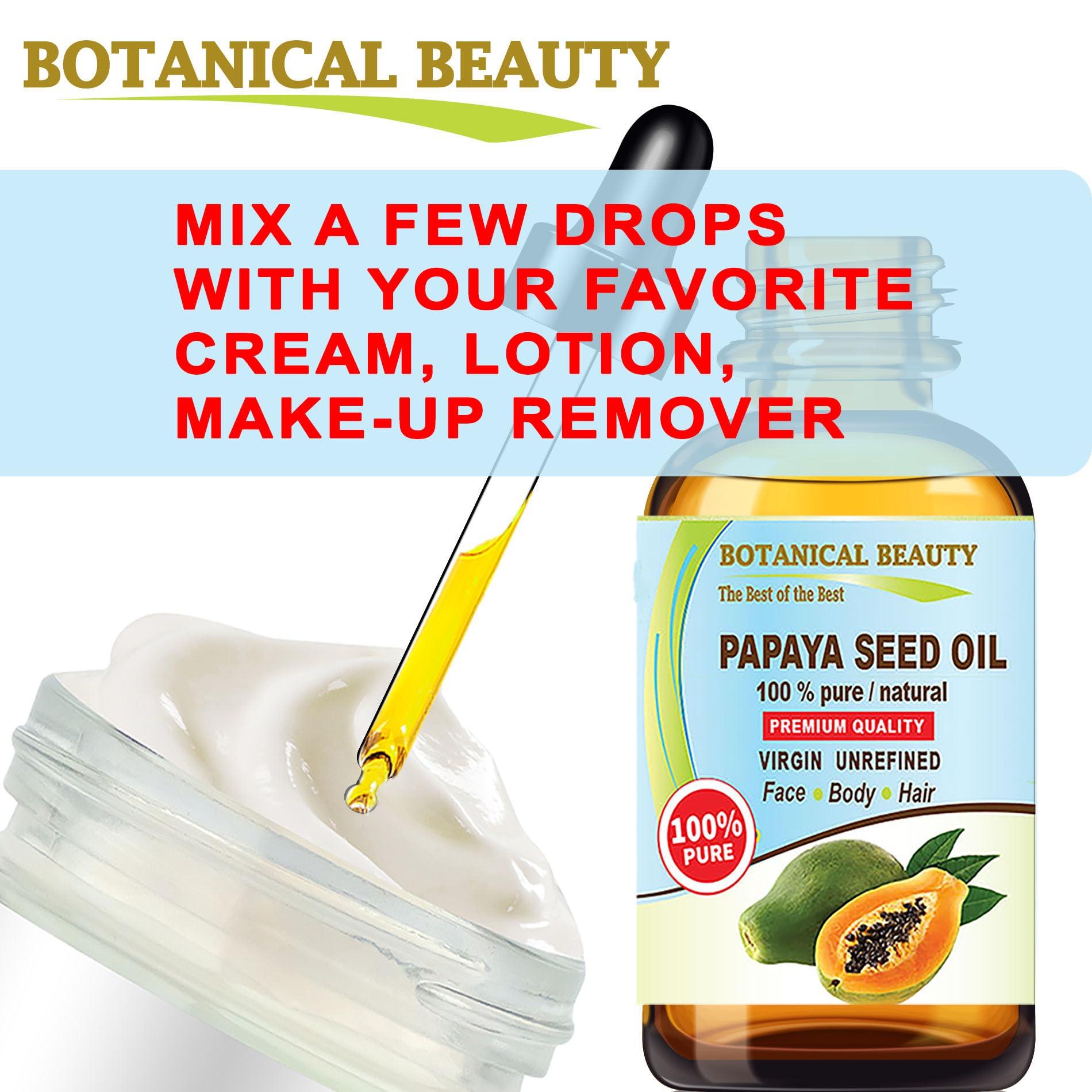 Botanical Beauty Botanical Beauty PAPAYA SEED OIL WILD GROWTH 100% Pure Natural Virgin Unrefined Undiluted Cold Pressed Carrier Oil for Face, Skin, Hair, Lip, Nails 0.5 Fl. oz. - 15 ml