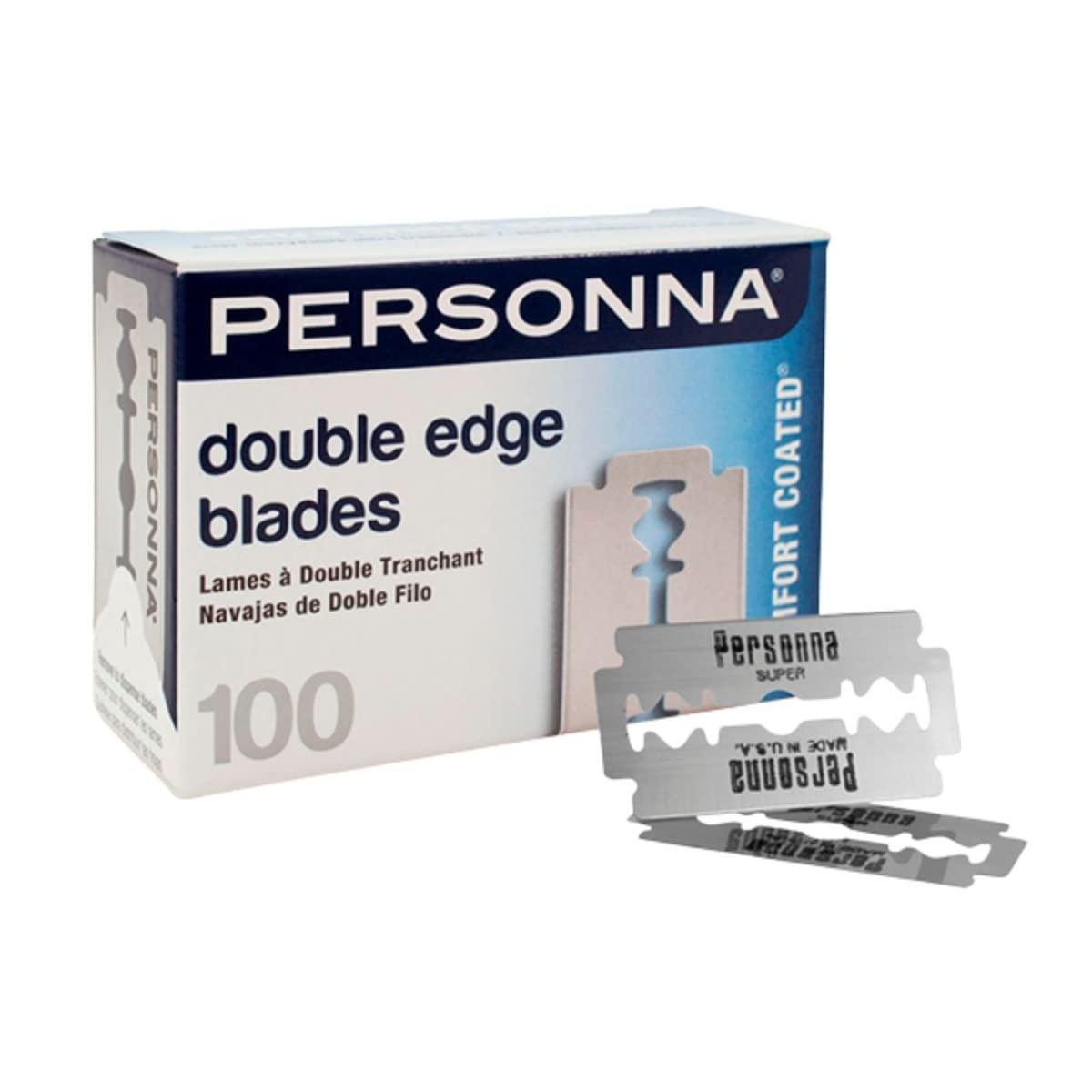 AccuTec Personna DE Stainless Steel Double Edge Blades - 2.875\" Length, 2\" Width, 1.0625\" Height, 100-Pack - 60-0257-NUPC