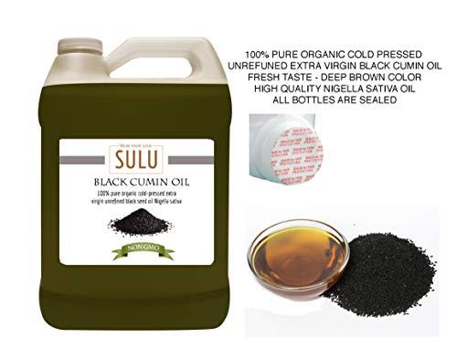 SULU ORGANICS 100% Pure Organic Extra Virgin Unrefined Black Cumin Oil 1 Gallon (128 FL.OZ)