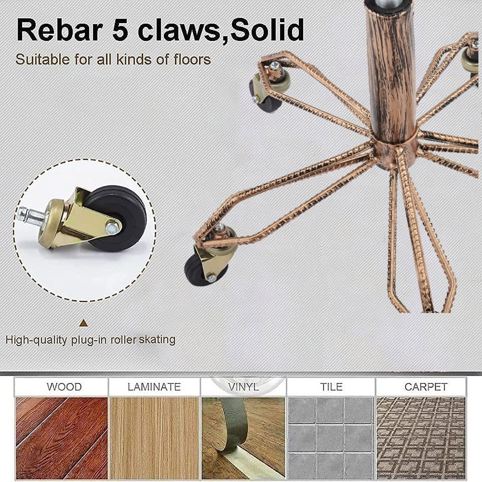 DSHOME DSHOME Rolling stools with Wheels Office Stool Adjustable Height Swivel Salon Stool Chair Drafting Stool Massage Spa Stool with PU Leather,Black,12.6 * 26.6