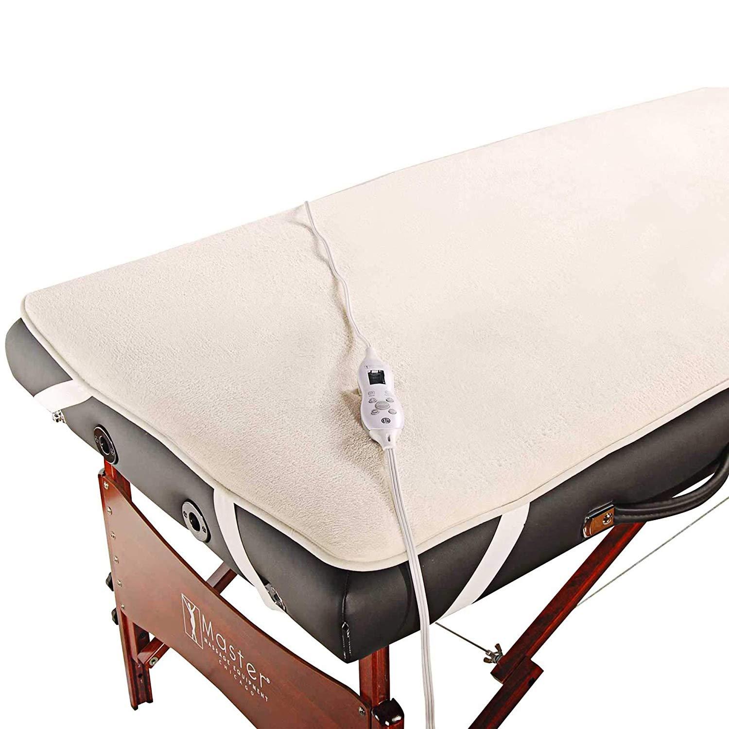 Master Massage Master Massage ETL Certified Deluxe Fleece Massage Table Warmer Heater Pad Warming Therma Pad, Cream