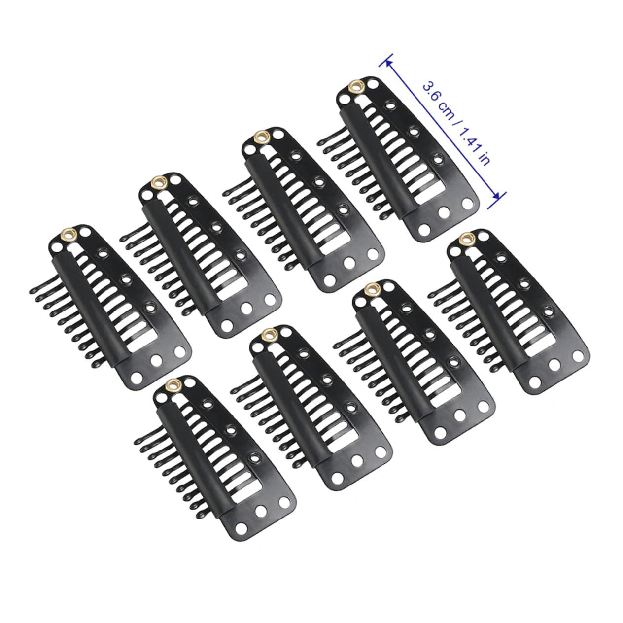 Ipetboom Ipetboom 200 Pcs 10 Hair Clip Scrunchie DIY Cap Pad Wig Clip with for Hair Pliers Hair Rollers with Clips Holder Hairdressing Snap Neon Hair Extensions Hair Net Mini Black