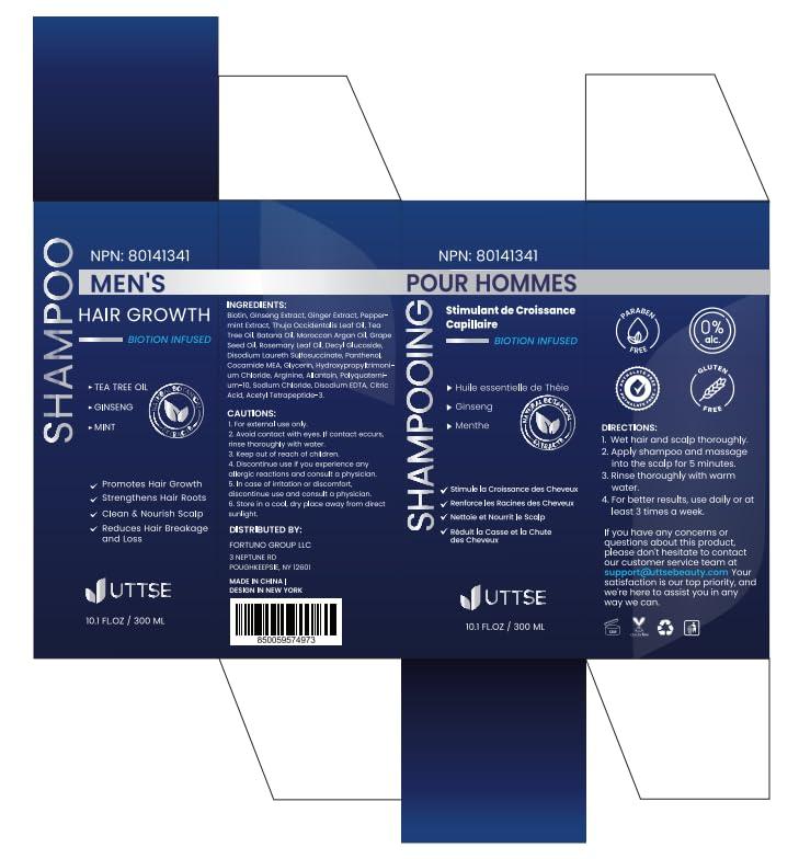 Uttse Uttse Biotion Hair Growth Shampoo for Men: Natural Thickening Shampoo with Tea Tree Oil Ginseng Mint for Hair Loss and Thinning Hair - 10.1 fl.oz, Dark Blue
