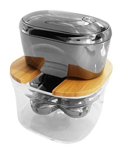 FitSan FitSand Bamboo Shaver Rinse Stand Compatible with Skull Shaver Pitbull Platinum PRO Electric Razor, Electric Pitbull, Palm, Butterfly Kiss, Butterfly Pro and Bald Eagle Shavers