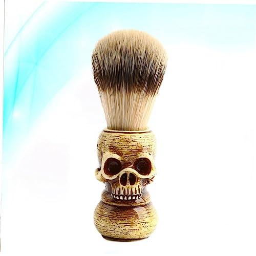 Beaupretty Beaupretty skull beard brush shaving beard brush men bristles beard brush beard brush for men grooming beard portable beard brush skeleton man Wooden