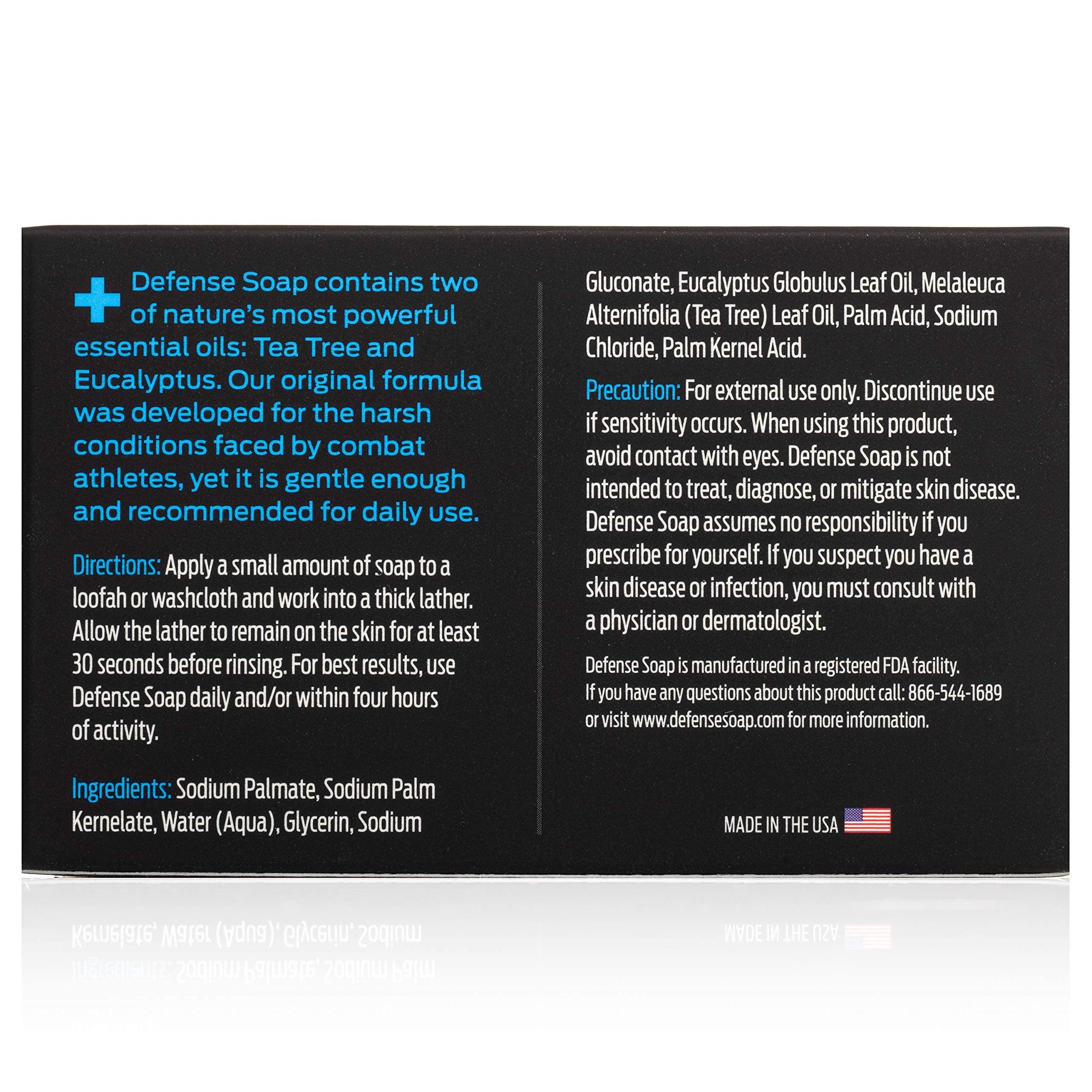 Defense Soap Defense Soap 5pk All Natural Tea Tree Bar Soap for Men | Made by Wrestlers with Tea Tree Oil & Eucalyptus Oil to Promote Healthy Skin