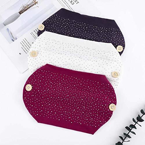 Bohend Bohend Boho Button Headband Wide Stretchy Daily Use Knotted Headwear Sport Athletic Yoga Gym Rhinestone Crystal Hair Accessories for Women and Girls(3pcs) (G)