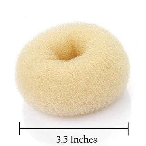 BEAUTÉ GALLERIA Beaute Galleria Hair Donut Bun Maker Ring Style Mesh Chignon Ballet Sock Bun (Large, Beige/Blonde)