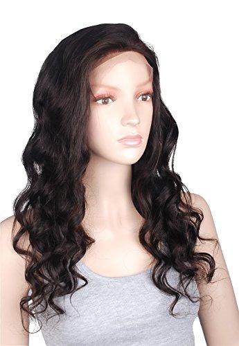 Mike & Mary Mike & Mary® Indian Remy Hair Lace Front Wigs Body Wave for Black Women with Baby Hair (26inch, #2 Darkest Brown)