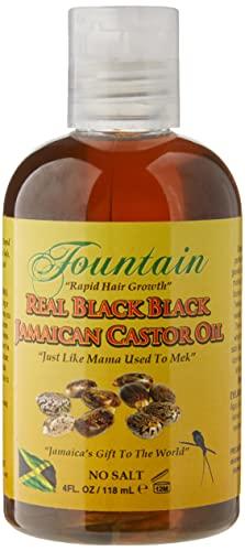 Fountain Fountain Real Black Black Jamaican Castor Oil - Beard Growth Oil - Mustache Growth - Beard Thickener - Hair Oil For Men - Luxury Satin Durag - 4 Oz