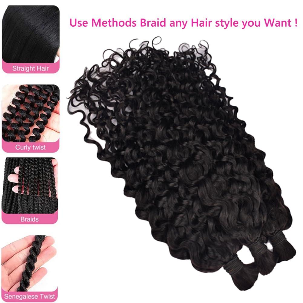Kiss darling LASHES Italian Curly Bulk Human Hair for Braiding No Weft Micro Braiding Hair Braids Extensions 100% Unprocessed Virgin Human Hair Extensions Remy Bulk Hair 28inch