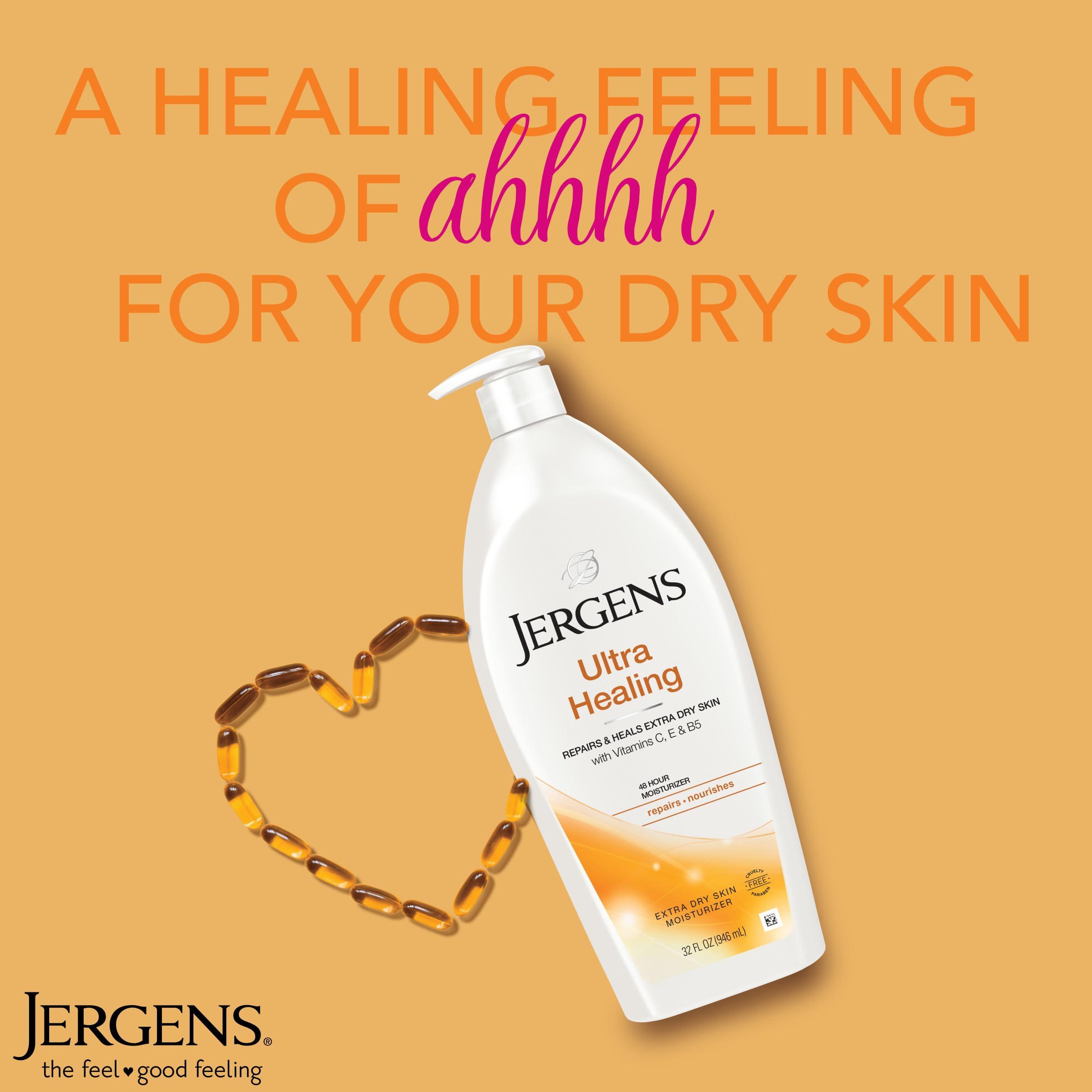 Jergens Jergens Hand and Body Lotion & Ultra Healing Dry Skin Moisturizer, Body and Hand Lotion for Dry Skin, for Quick Absorption into Extra Dry Skin, with HYDRALUCENCE blend, Vitamins C, E, and B5, 32 Ounce