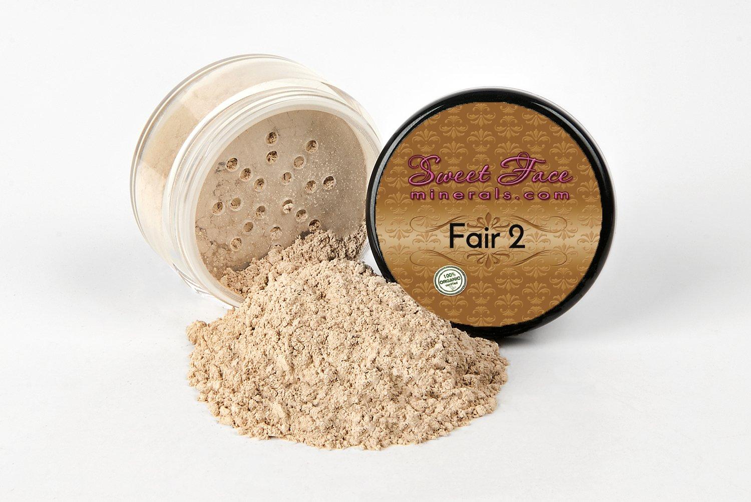 Sweet Face Minerals $40 SPECIAL (FAIR 2 & PINK BISQUE) Full Size Mineral Makeup Kit Foundation Concealer Bare Face Matte Set