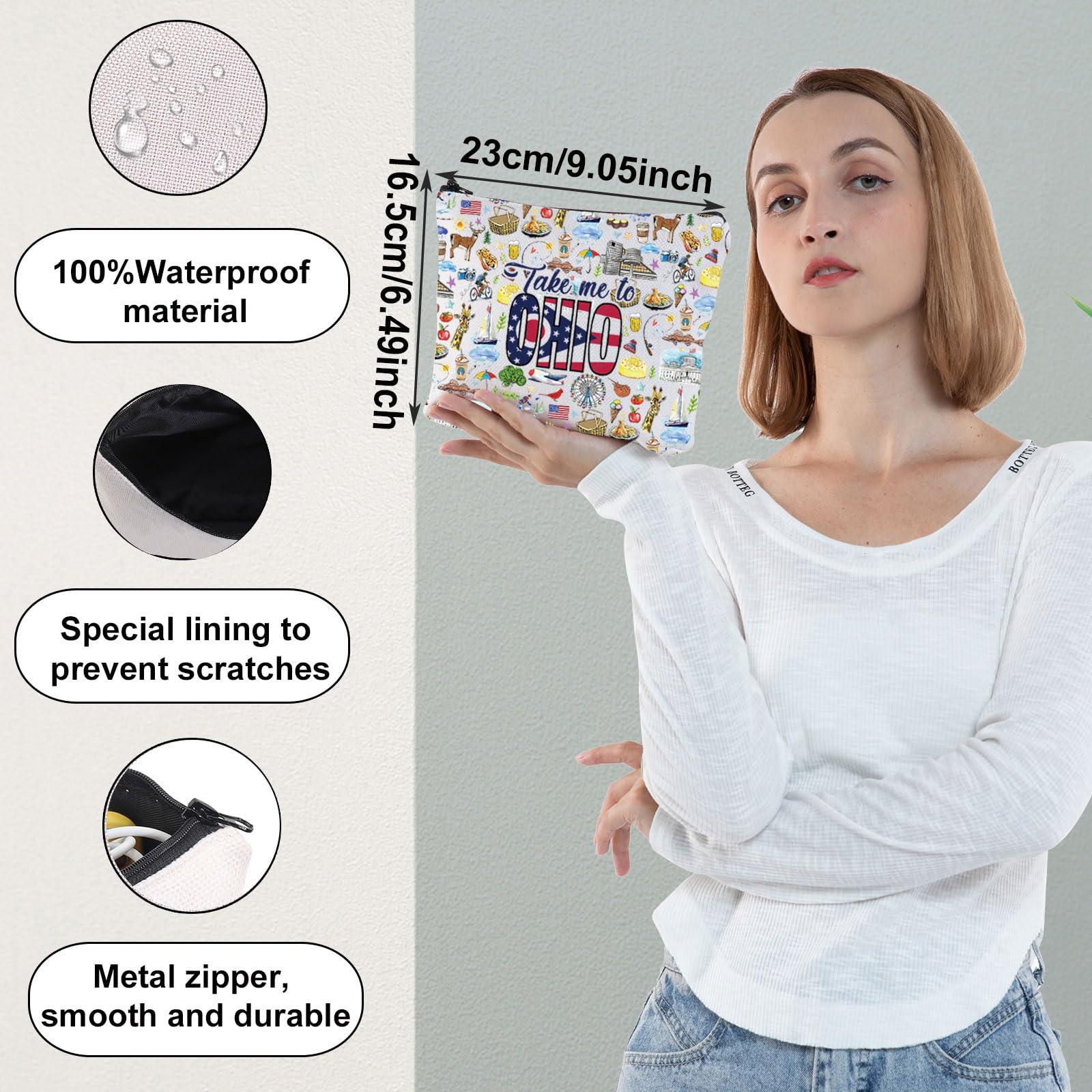 WZMPA WZMPA Ohio State Trip Cosmetic Bag Ohio Tourist Gift Take Me To Ohio Zipper Makeup Pouch Bag Ohio Travel Merchandise (Take Ohio)