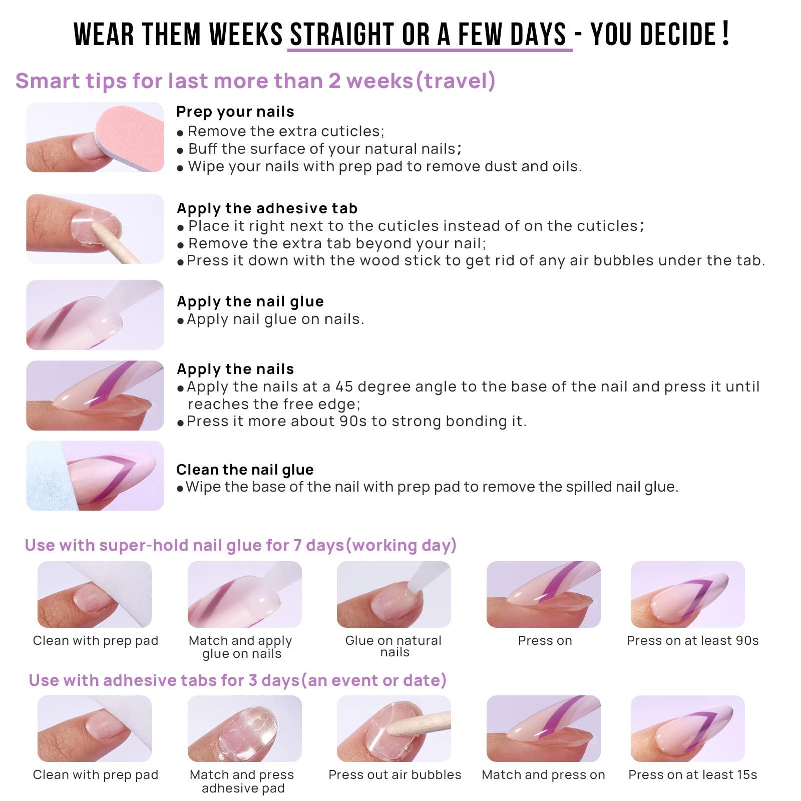 BTArtbox BTArtbox White Press On Nails Short - Soft Gel Press on Nails Almond, White Glue on Nails with Nail Glue, Reusable Stick on Nails in 16 Sizes, Cream Puff