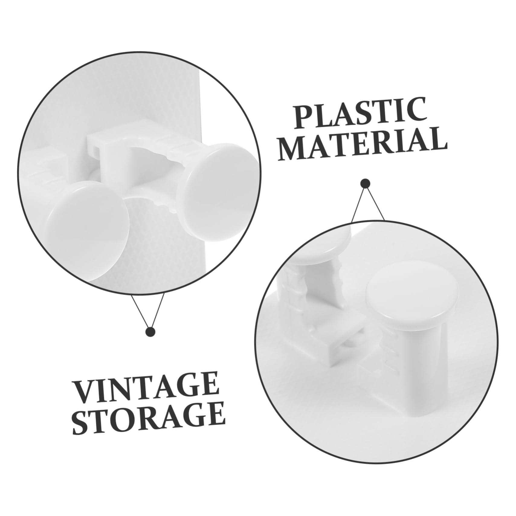 Outanaya Outanaya 4pcs Shaving Brush Stand Shave Brush Stand Razor Brush Holder Bathroom Razor Holder Razors Towel Hook Shelves Adhesive Hooks Bathroom Supply Sundries Storage Holder Abs White