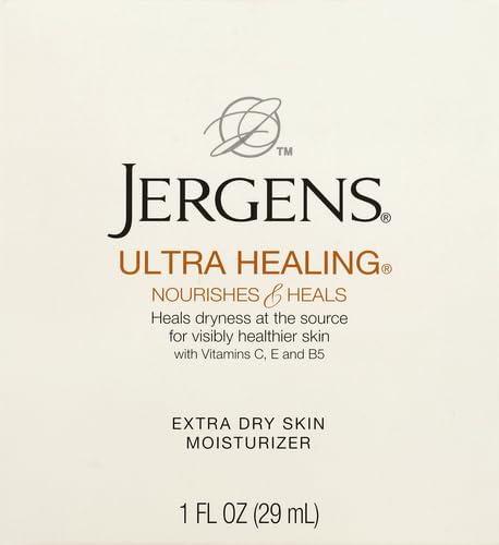Jergens Jergens Ultra Healing Dry Skin Moisturizer, Travel Size Body and Hand Lotion, for Extra Dry Skin, Use After Washing Hands, HYDRALUCENCE blend, Vitamins C, E, B5, 1 Fl Oz (Pack of 2)