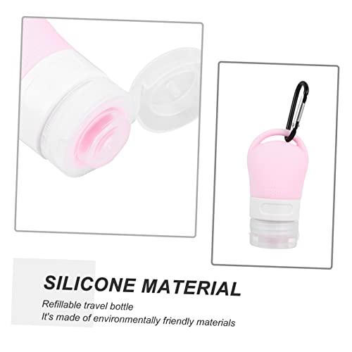 Beavorty Beavorty 4pcs Packaging Silicone Storage Bottle Travel Bottles with Clip Clear Bottle Keychain Holder Refillable Keychain Bottle Clear Container Mini Containers Travel Containers