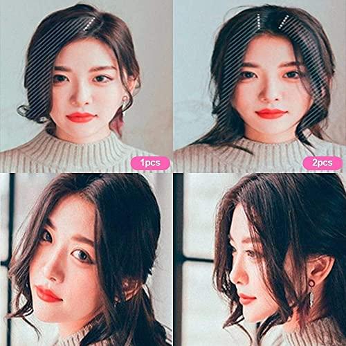 Dsoar Dsoar 2PCS Wave Side Bang Clip in Bangs Real Human Hair Wave Fringe Hair Extensions(Natural Black Color)