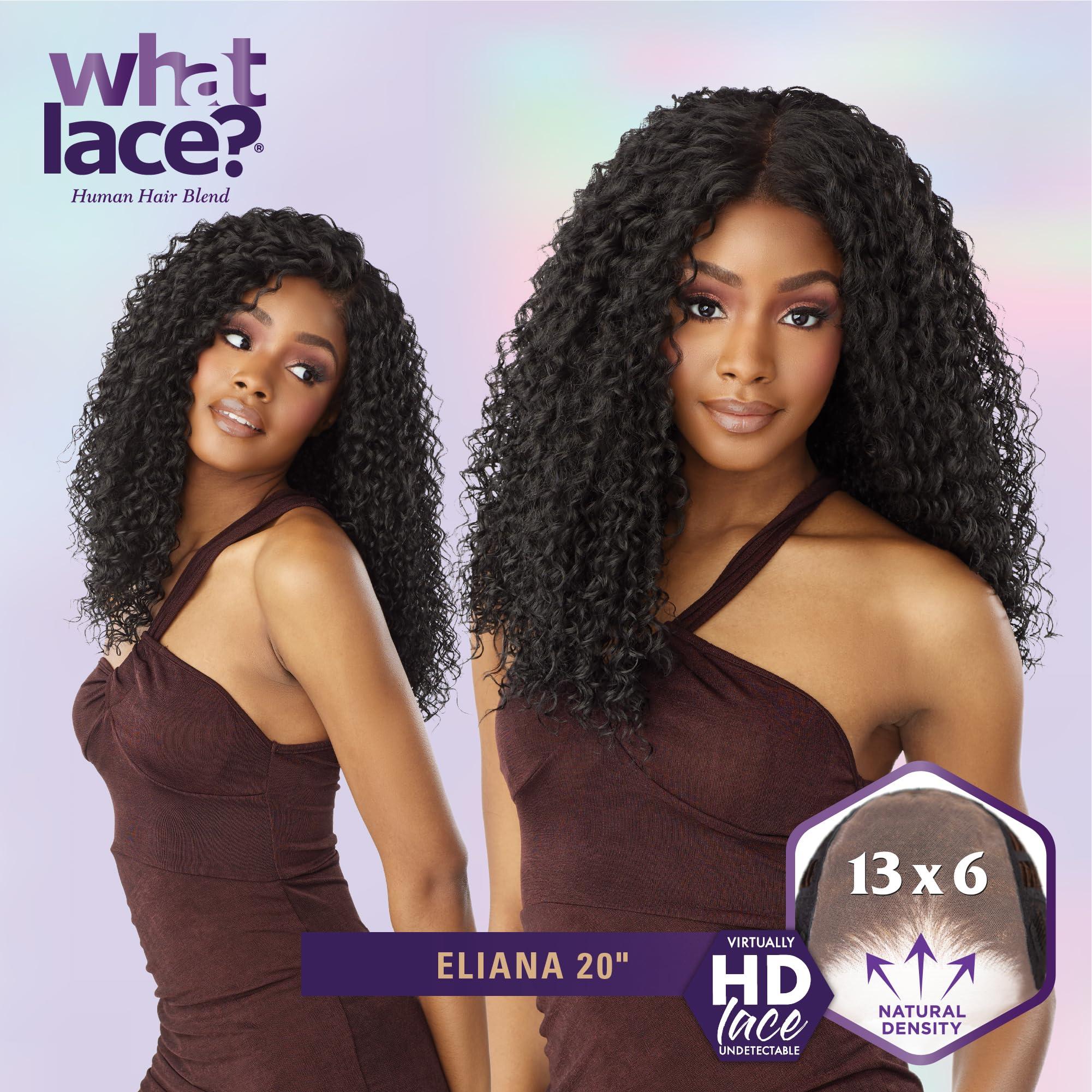 Sensationnel Sensationnel What lace 13x6 Wigs - eliana 20 inch human hair blend lacefrontal glueless synthetic with natural density preplucked hairline (2 DARKBROWN)
