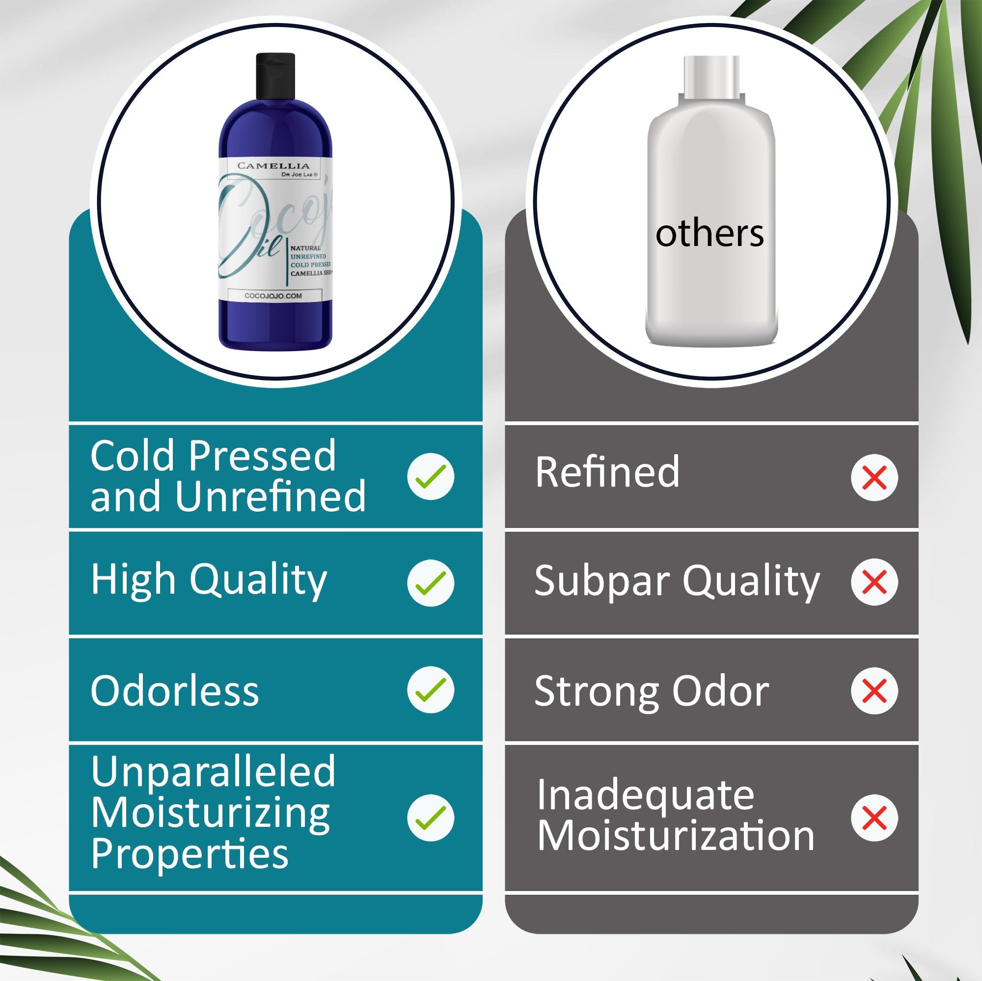 Dr Joe Lab Dr Joe Lab Japanese Camellia Seed Oil - Pure, Cold Pressed, Non-GMO Carrier - 8 oz - for Skin, Hair, Nails, Body, Facial Hair - Hydrating Moisturizing Vegan Nourishing - Packaging May Vary