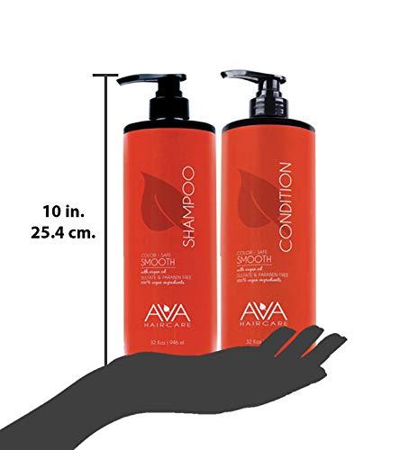Ava Haircare Ava Haircare - Smooth Shampoo And Conditioner - Vegan, Sulphate Free, Paraben Free, Cruelty Free (Set of 2, 33oz Each)