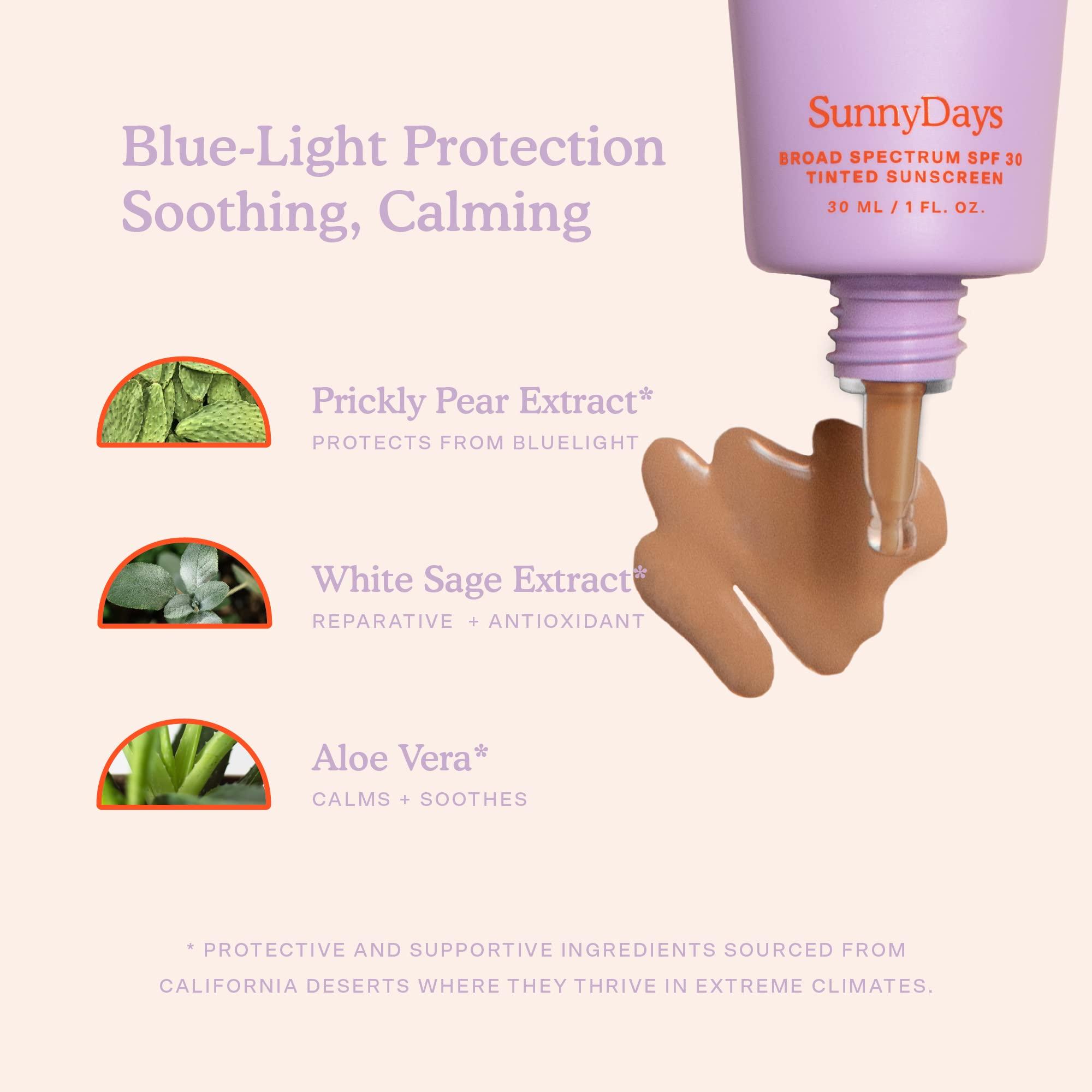 Tower 28 Tower 28 Beauty SunnyDays SPF 30 Tinted Mineral Sunscreen - For Sensitive Skin - 2-in-1 Facial Broad Spectrum UVA/UVB Protection + Foundation - Shade 55 TEMESCAL - Deep with Golden Undertones, 1 Fl Oz