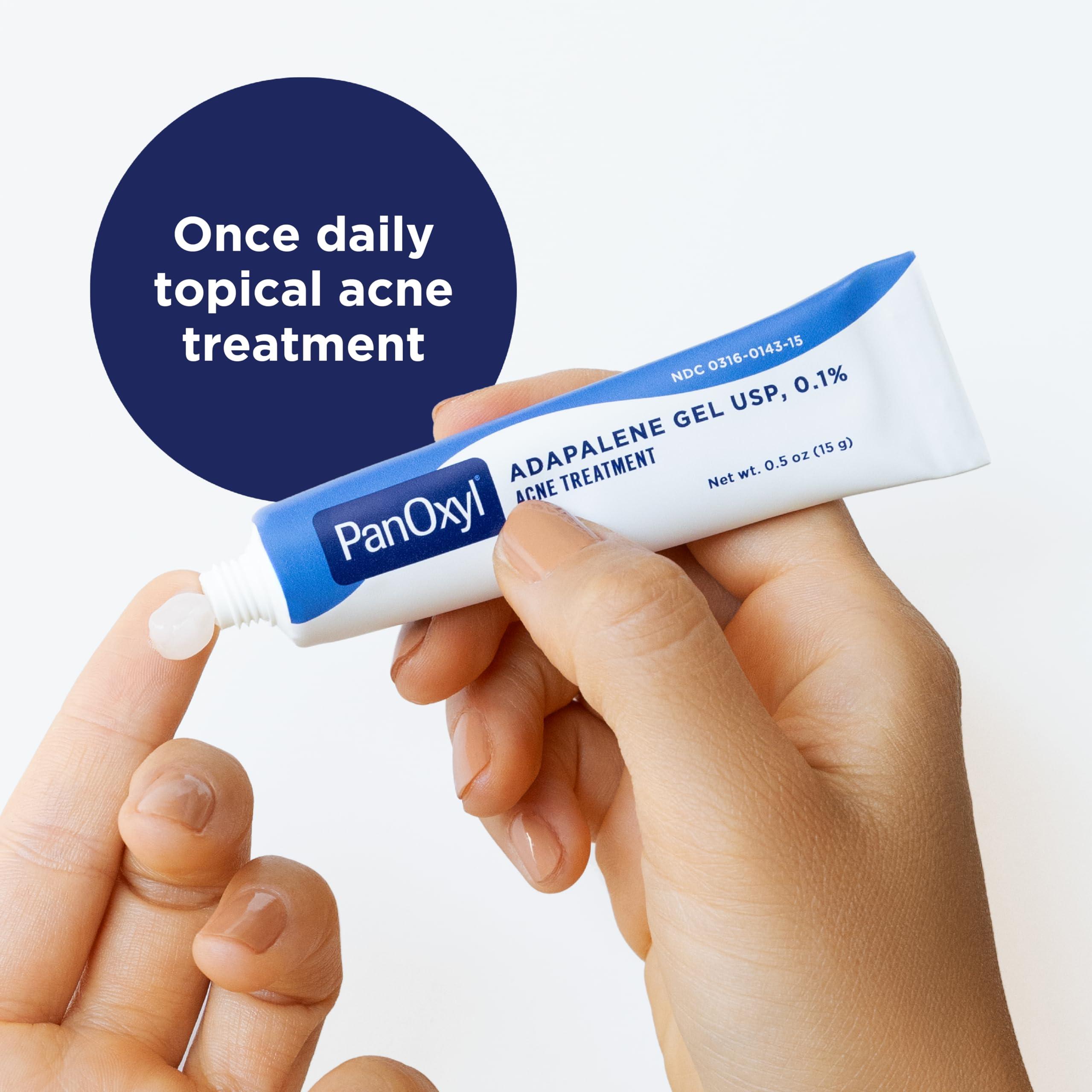 PanOxyl PanOxyl Adapalene 0.1% Leave-On Gel, 30 Day Supply, Retinoid Gel Acne Treatment, Acne Prone Skin, Oil Free, Fragrance Free, 0.5 oz