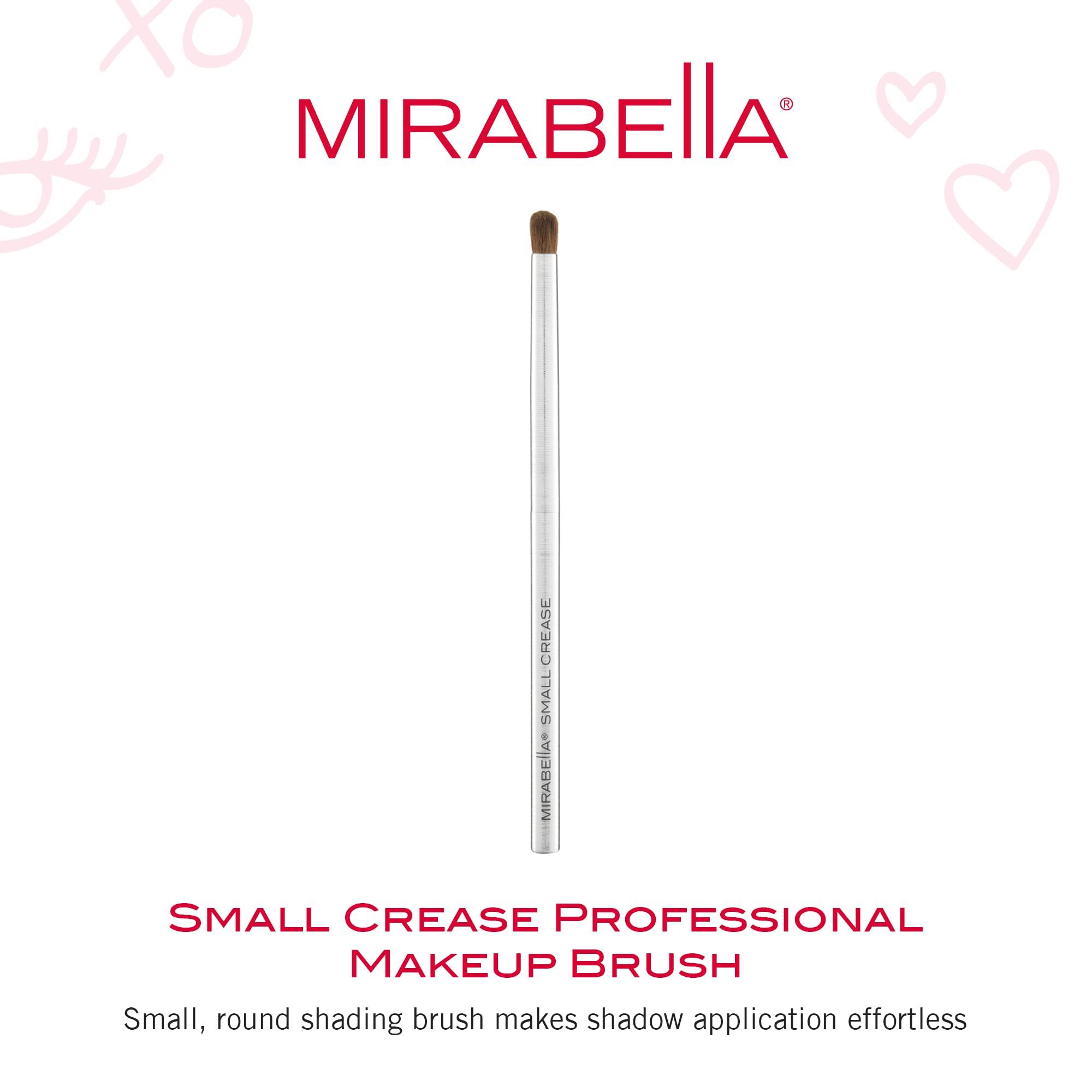 Mirabella Mirabella Small Crease Eyeshadow Brush, Premium Professional Makeup Brush Collection, Cruelty-Free Synthetic Bristle Brush, Hand-Sculpted Brushed Aluminum Handle, Luxury Blending Brush for Makeup