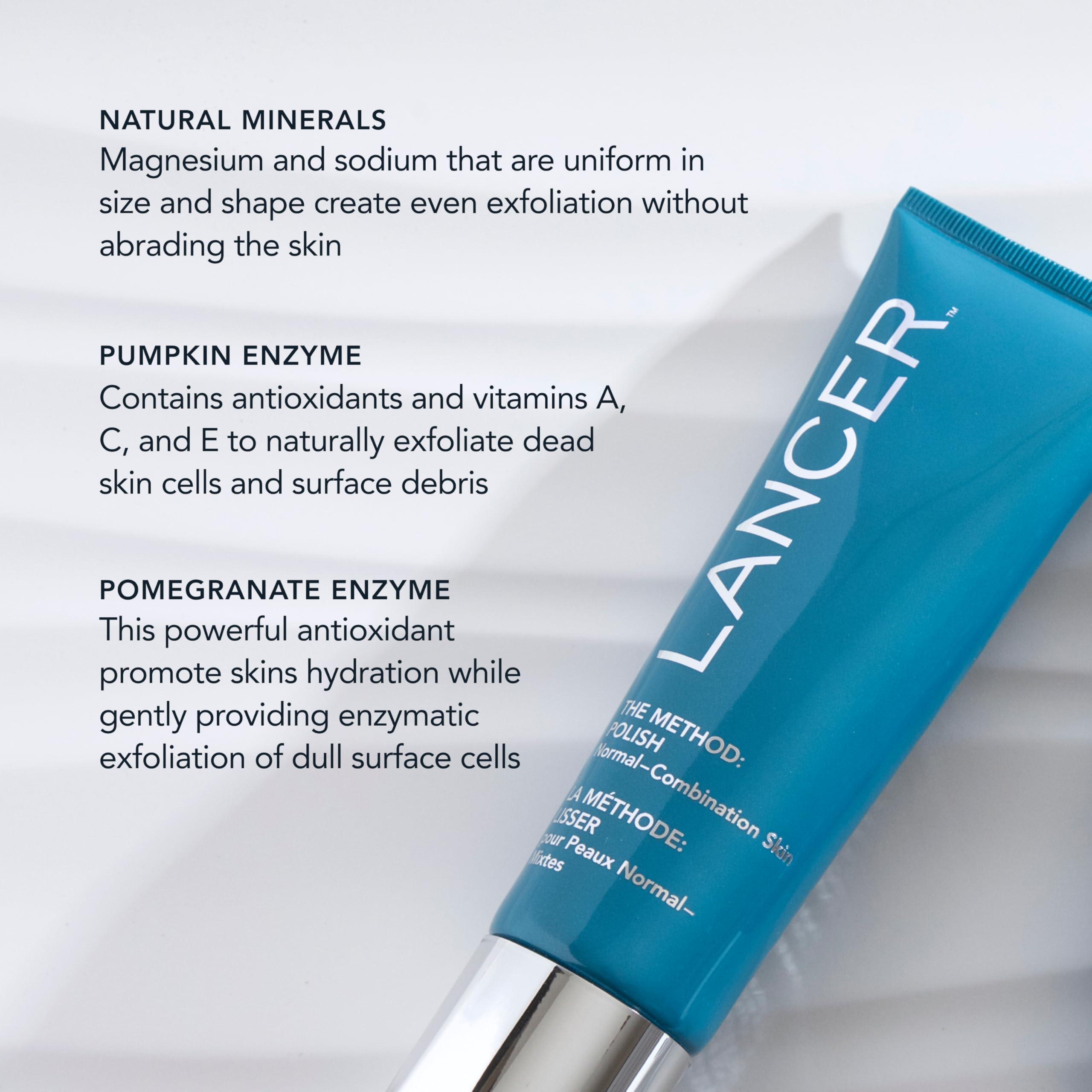 LANCER Lancer Skincare The Method: Polish Facial Exfoliator, Daily Exfoliating Face Wash with Natural Minerals, Normal Combination Skin, 4.2 Fluid Ounces