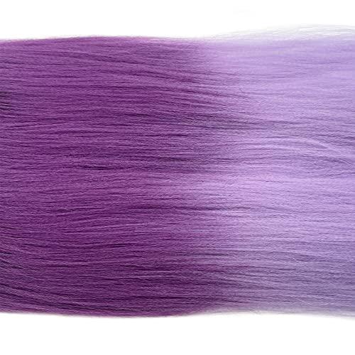 UPruyo UPruyo Black to Purple Ombre Braiding Hair Pre Stretched Synthetic Hair for Braiding Black Purple Hair Extensions for Braids Prestretched Braiding Hair Ombre (26 In 6 Packs)