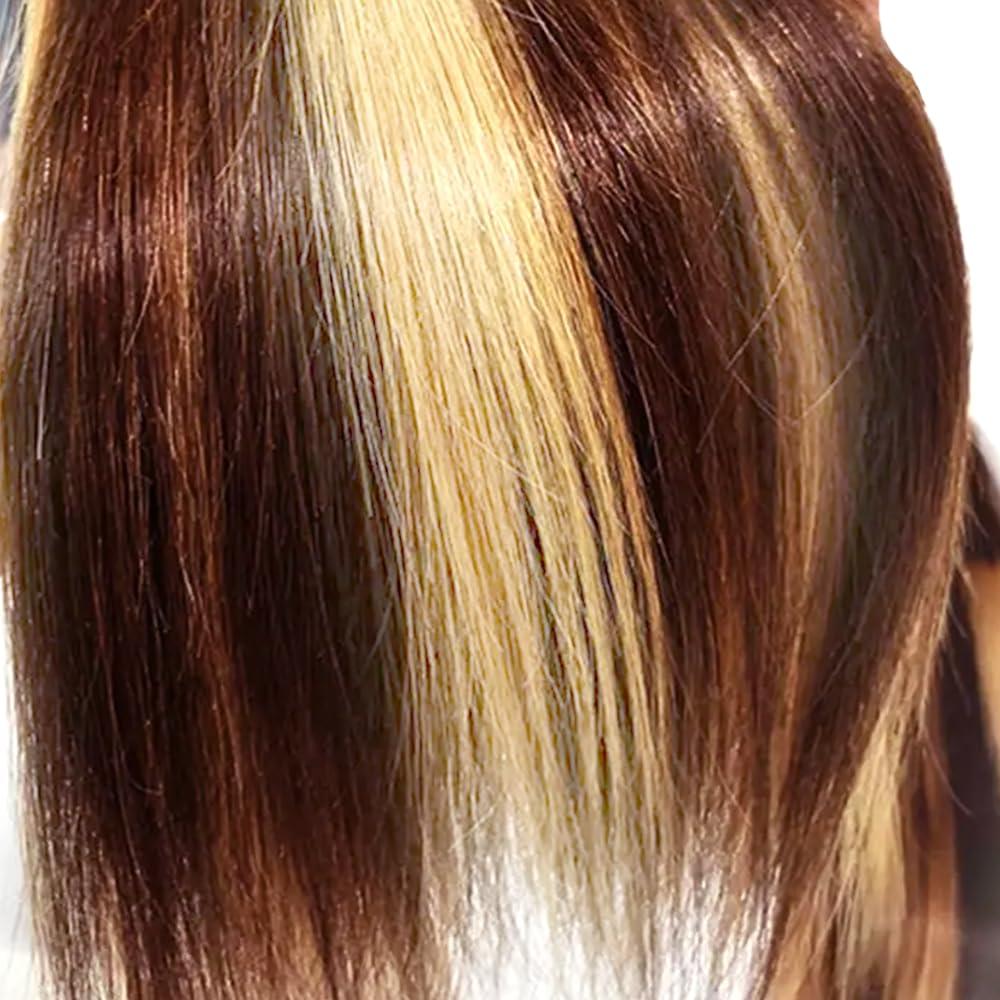 LadrXadr Highlight Bundles 613 Human Hair Bundles #33 Brown Straight Human Hair Bundles 12 14 16 inch 3 Bundles Blonde Human Hair Bundles 613/33 Straight Human Hair Bundles