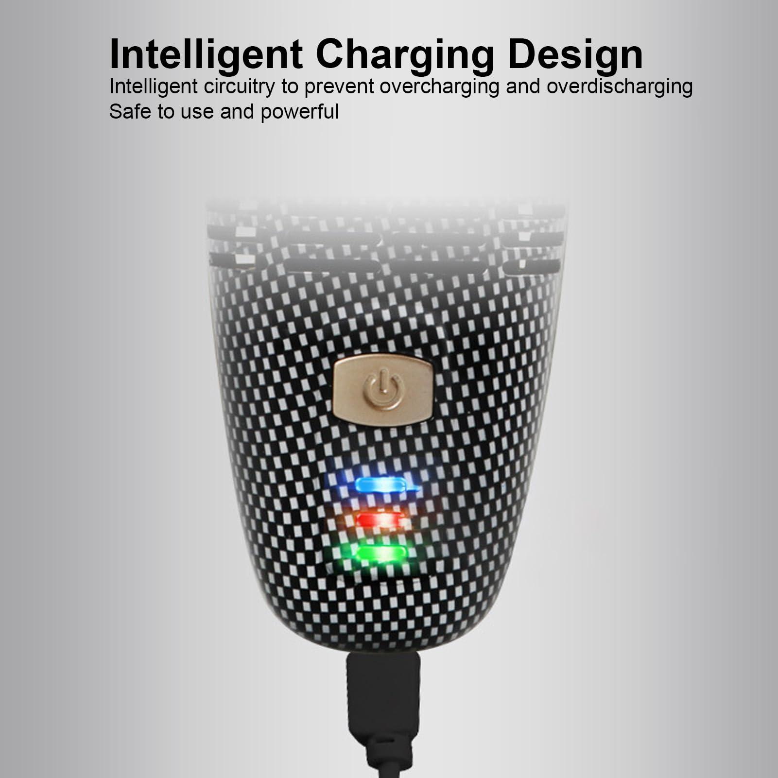 YUYTE YUYTE Hair Trimmer USB Vacuum Trimmer Kit with Powerful Automatic Hair Suction for Beards Facial Hair Stubble Hair Clipping Lithium Ion Powered Electric Shaver with 4 Guide Combs