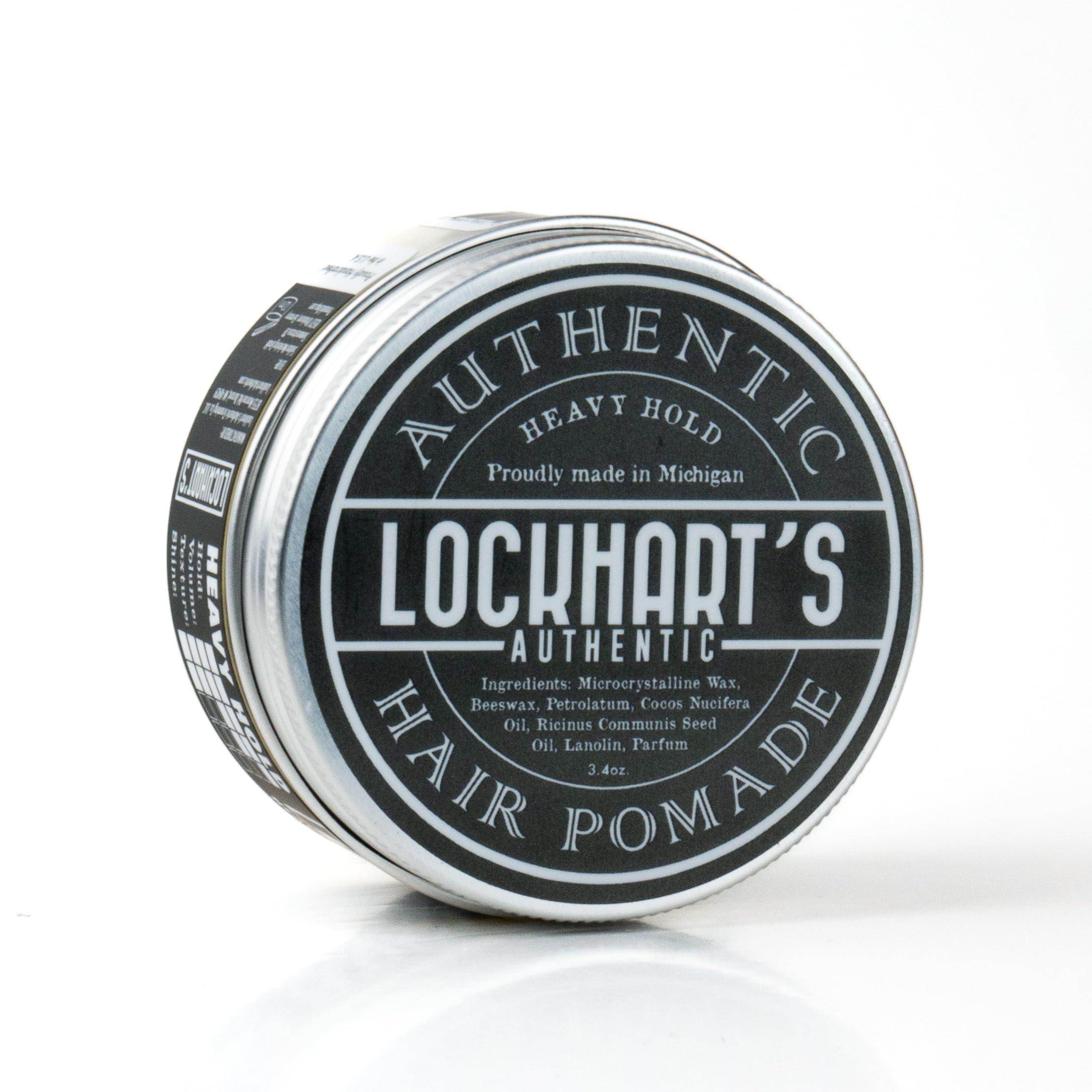 Lockhart's Authentic Grooming Co. LLC Lockharts Heavy Hold - Handcrafted Pomades for Men - World\'s Strongest Oil Based Pomade - Humidity & Sweat Proof - Low Shine, Heaviest Hold - Coco Vanilla Scent, (3.4oz.)