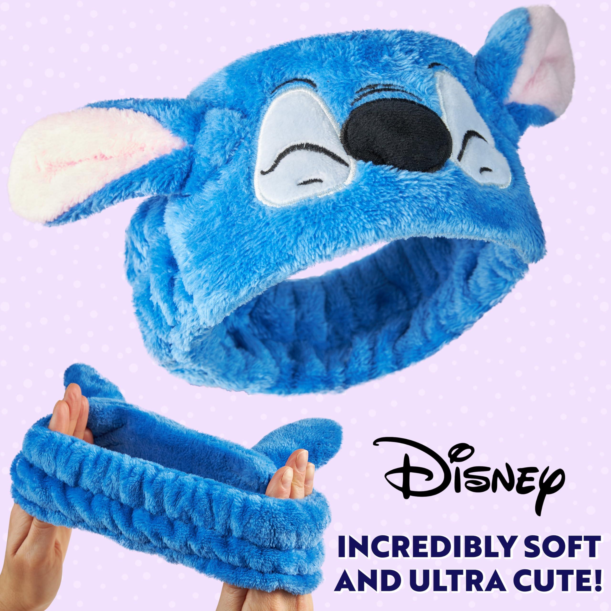 Disney Disney Stitch Makeup Brush Set for Women Fluffy Makeup Headband Eyeshadow Brushes Travel Case Stitch Gifts (Blue)