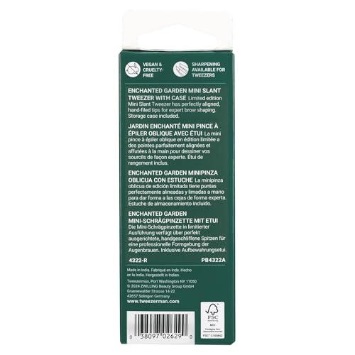 Tweezerman Tweezerman Enchanted Garden Mini Slant Tweezer with Case - Eyebrow Tweezers for Women and Men