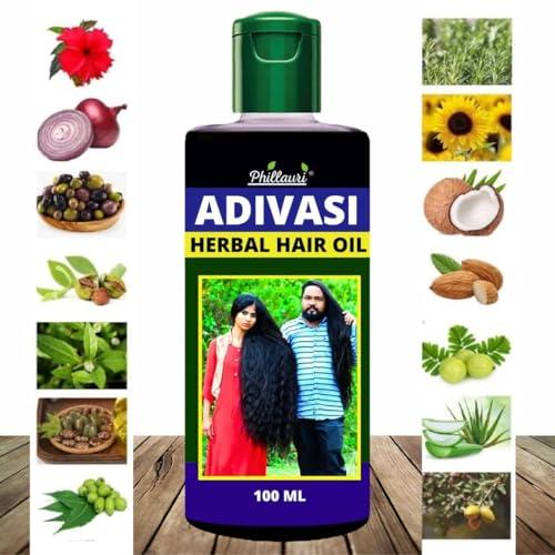Phillauri Original Adivasi Herbal Hair Oil - 2 Pack for Hair Growth and Hair Fall Control, with 101 Rare Herbs, Unscented, 6.76 Fl Oz each, Unisex