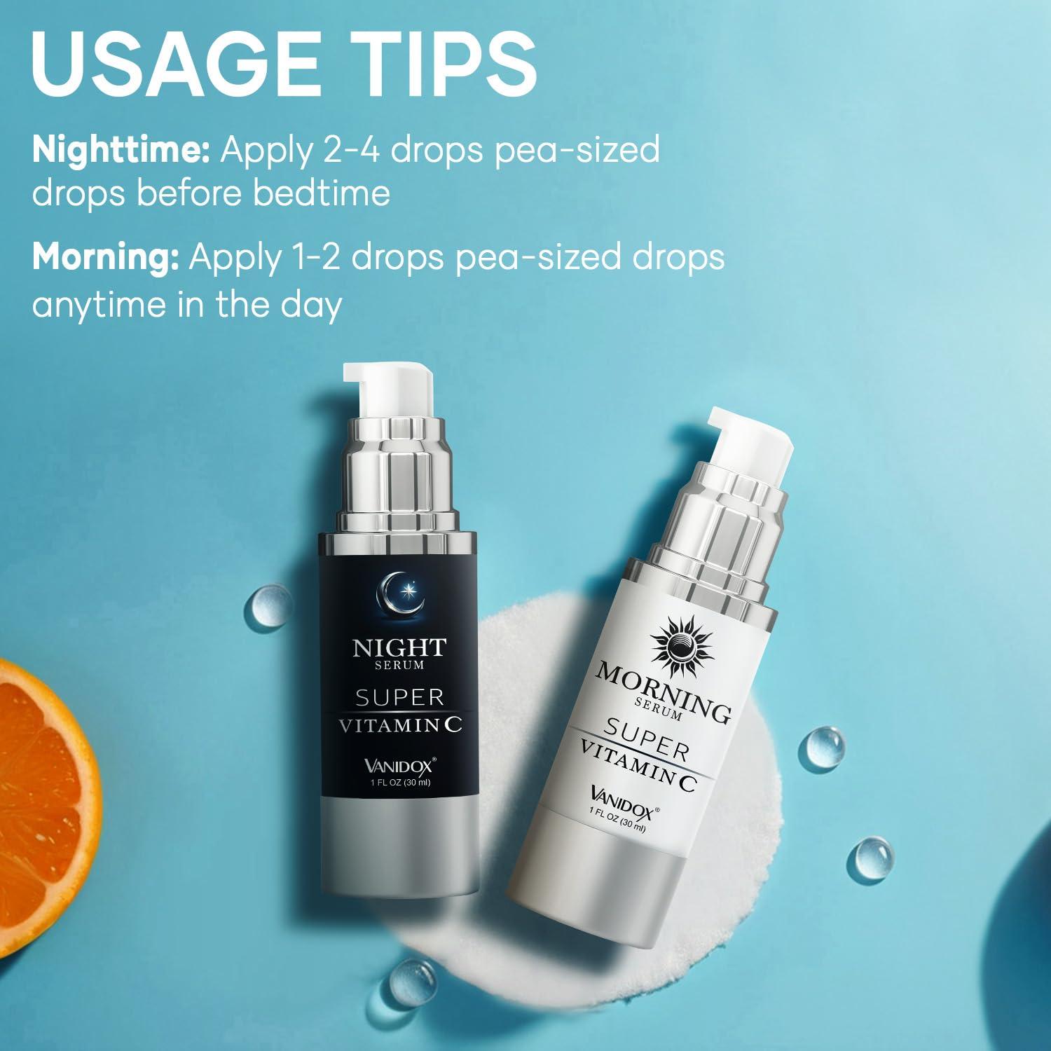 VANIDOX VANIDOX Super C Serum for Women Over 70, All-In-One Formula, Made in USA, Hydrates, Firms, Lifts, and Targets Wrinkles, Age Spots, and Fine Lines, Vitamin C Serum (1fl oz x 2)