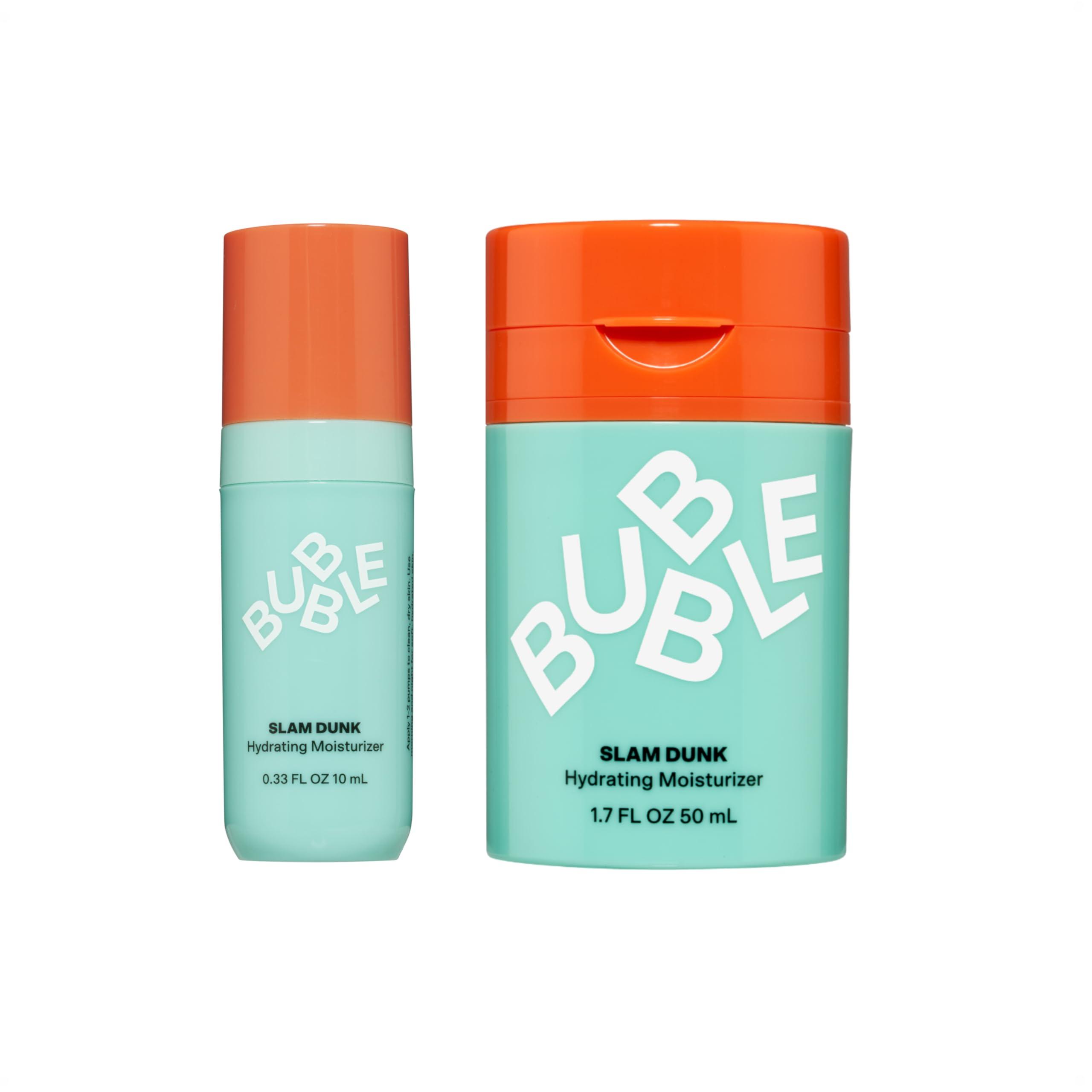 Bubble Skincare Bubble Skincare Slam Dunk Bundle - Hydrating Face Cream for Dry Skin Made with Vitamin E + Aloe Vera Juice for a Glowing Complexion - Skin Care with Blue Light Protection (50ml + 10ml, 2 Count)
