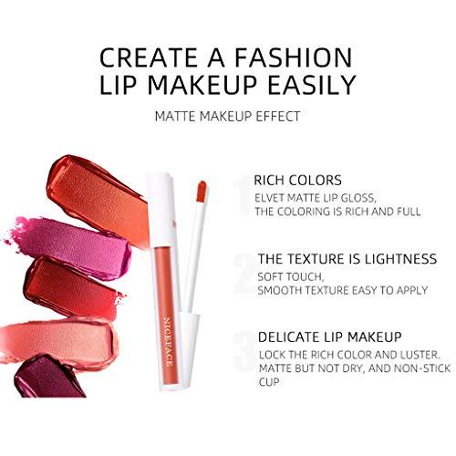 FeiFei66 FeiFei66 12Color Velvet Matte Lip Gloss Waterproof Long Lasting Liquid Mouth Lipstick for Womens Beauty Makeup, 4ml (A)
